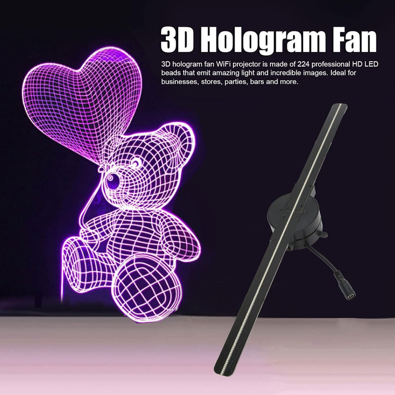 HoloDraai™ | 3D Hologram LED Ventilator Projector | WiFi App-bediening | 224 LEDs | Android & iOS Compatibel