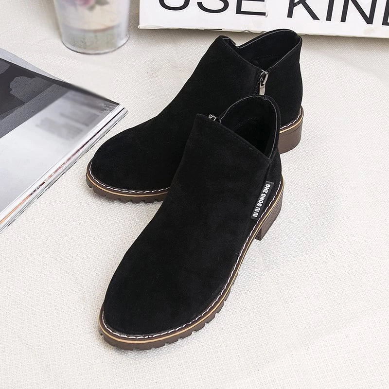 Dames Enkelboots | Dikke Zool | Hoogwaardig Kunstleer | Comfortabel