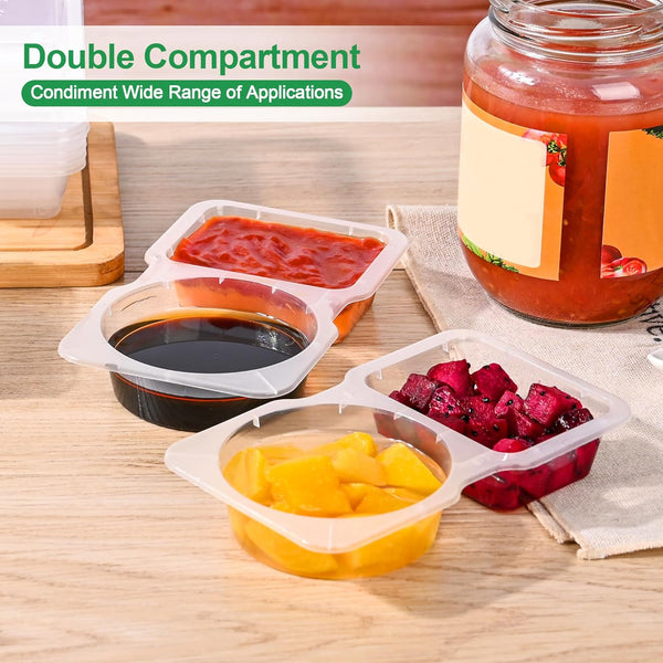 Voedselcontainer met Dubbel Compartiment | Lekvrij & BPA-vrij Plastic | Compact en Herbruikbaar