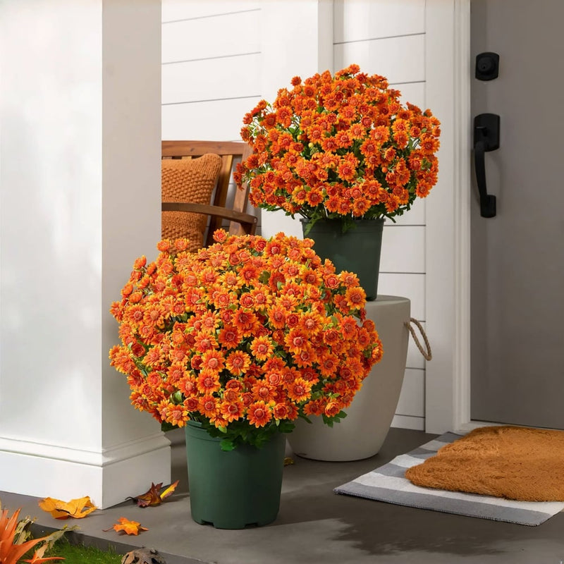 Kunstbloemen Chrysanten | UV-bestendig | Levensecht Design | Herfstdecoratie voor Veranda & Tuin