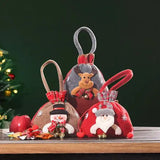 Kerst Cadeauzakjes | Herbruikbare Stoffen Cadeautas | Sneeuwman, Kerstman & Rendier Designs