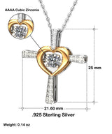 Halsketting met boodschapkaart | Geschenk voor dochter | Kruis met zirconia & geschenkdoos