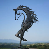 Metalen Paardensculptuur | Handgemaakt Tuinbeeld | Weerbestendig | 50×50×15 cm