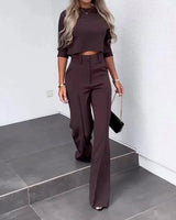 Dames Jasje & Rechte Hoge Taille Broek Set | Effen Kleur | Chic & Comfortabel