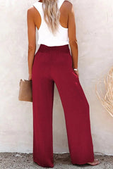 Florence™ Broek met hoge taille en smokwerk