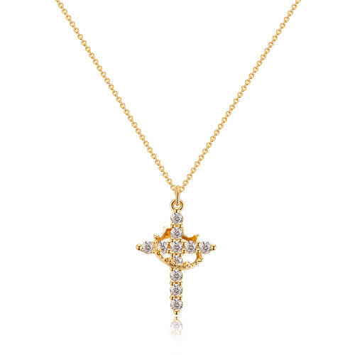 Ketting met Kroon en Kruis | Symbool van Geloof & Zelfvertrouwen | Heren & Dames