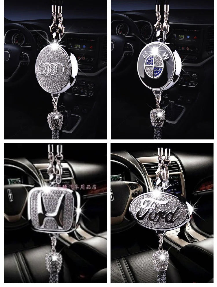 Auto-logo parfumhanger | Kristal & zinklegering | Sprankelende decoratie & cadeau-idee