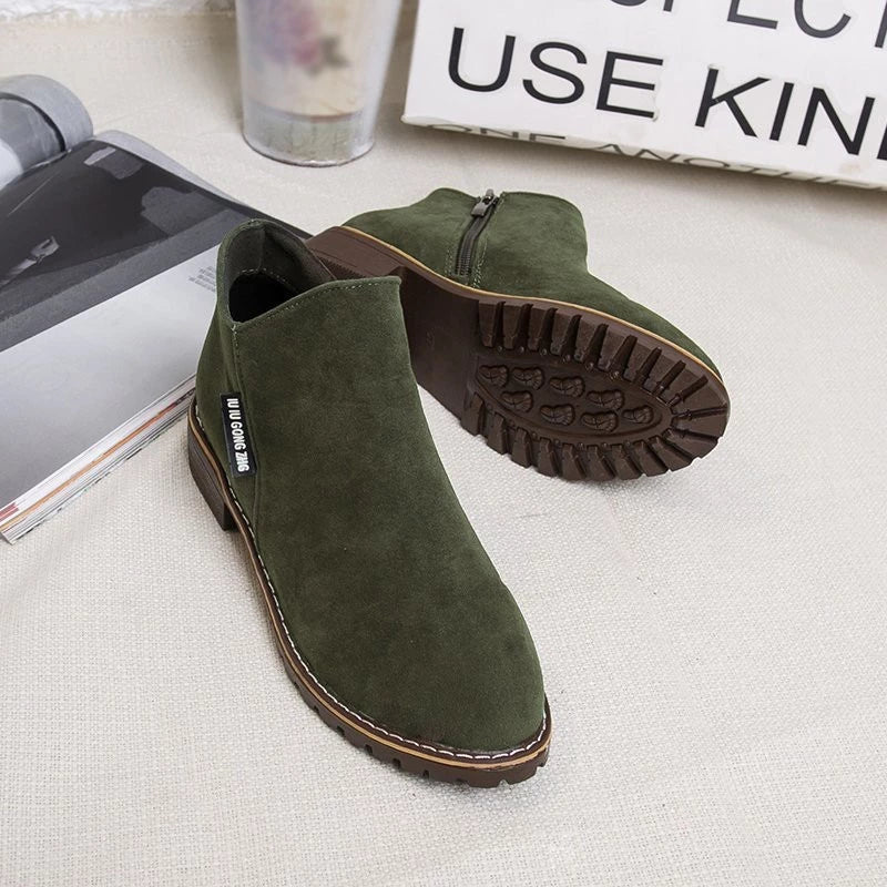Dames Enkelboots | Dikke Zool | Hoogwaardig Kunstleer | Comfortabel