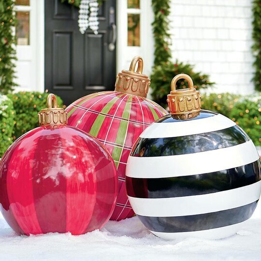 Kerst Opblaasbare Bal | Buitendecoratie | Weerbestendig PVC | 60 cm | 11 Stijlen