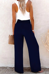 Florence™ Broek met hoge taille en smokwerk