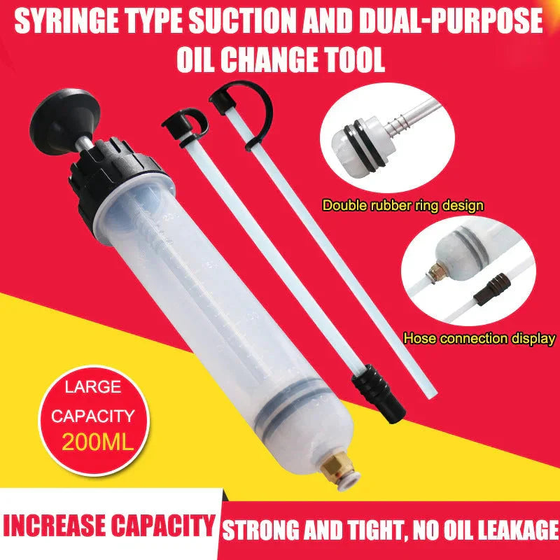 Handmatige Vloeistofpomp | Olie & Remvloeistof Extractor | Dubbele Rubberafdichting | PVC | 300g