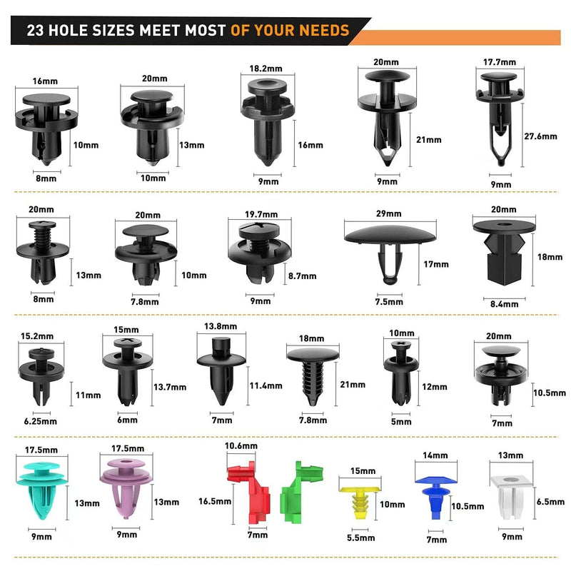 Auto Retainer Clips Set | 725-delig met Verwijdertool | Universele Pasvorm | PP Kunststof