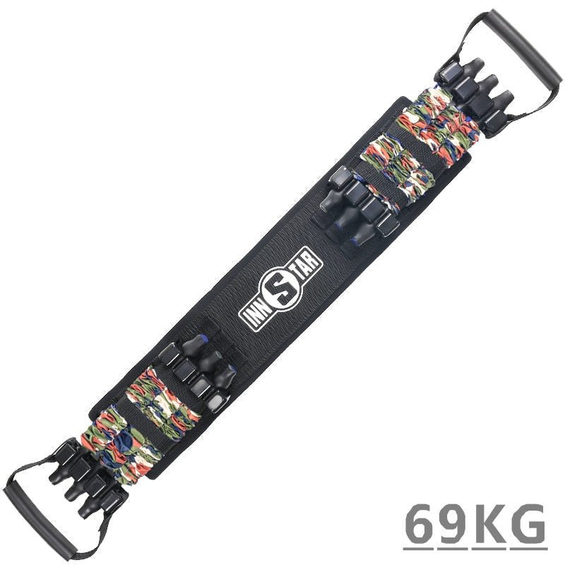 Weerstandsbanden Set | Verstelbare Weerstand tot 120KG | Inclusief Stang & Workout-boekje