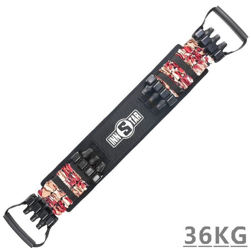 Weerstandsbanden Set | Verstelbare Weerstand tot 120KG | Inclusief Stang & Workout-boekje