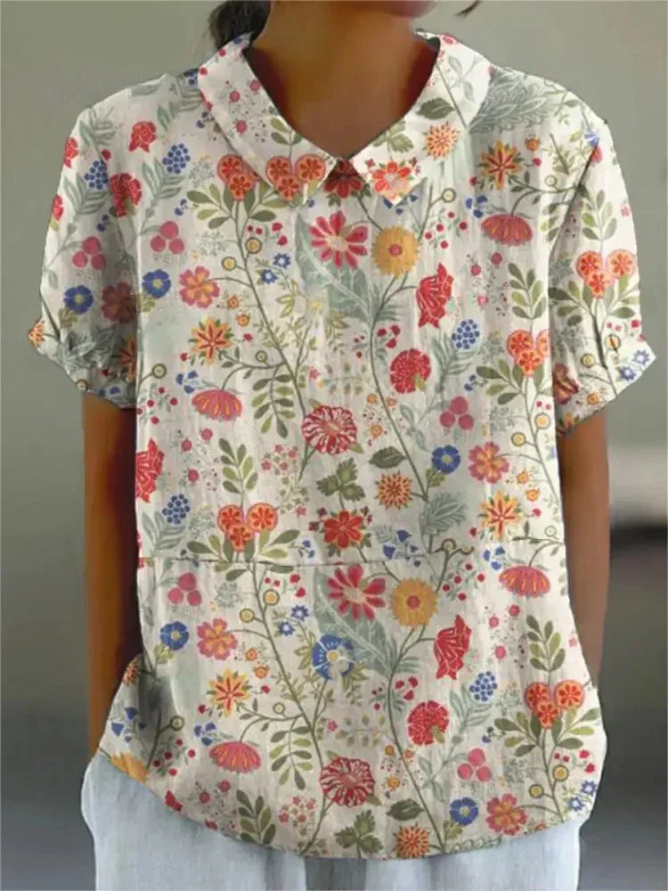 Dames Vintage Bloes met Bloemenprint | Casual