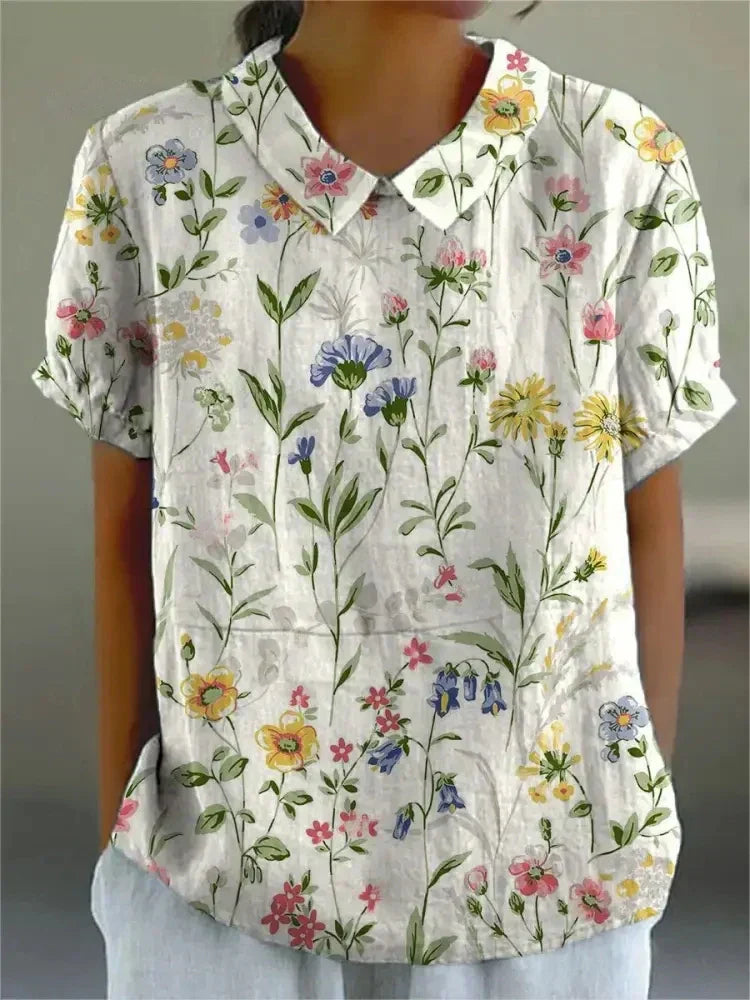Dames Vintage Bloes met Bloemenprint | Casual