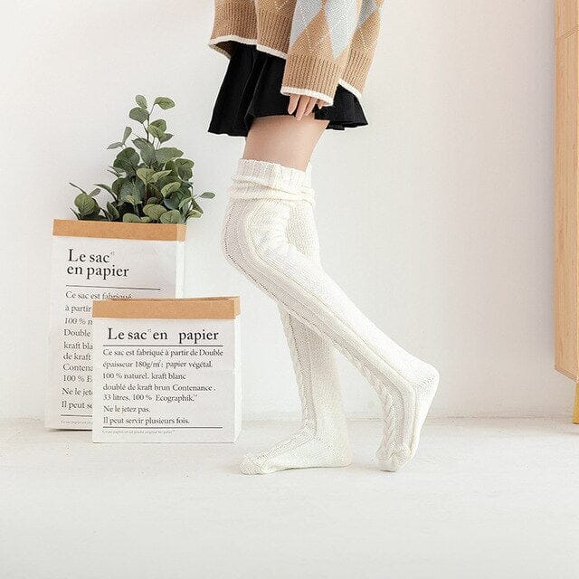 Dames Overknee Sokken | Extra Lang | Gebreide Textuur | 85cm of 105cm