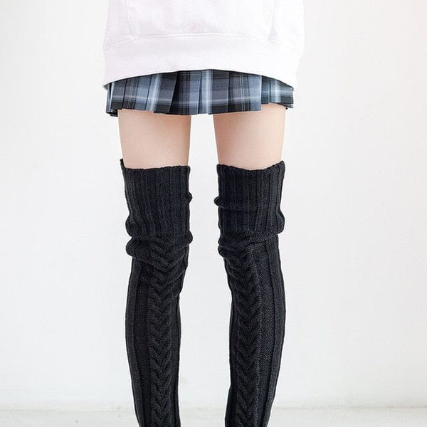 Dames Overknee Sokken | Extra Lang | Gebreide Textuur | 85cm of 105cm