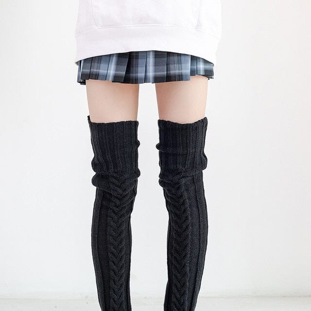 Dames Overknee Sokken | Extra Lang | Gebreide Textuur | 85cm of 105cm