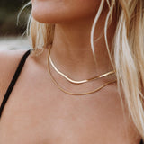 Dames Layered Ketting | Goudkleurig | Dubbele Visgraat & Gedraaide Schakel