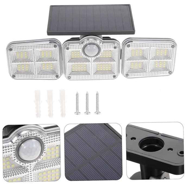 Solar Buitenlamp | 74 LED Spots | 200W Krachtige Verlichting | Bewegingssensor & Weerbestendig