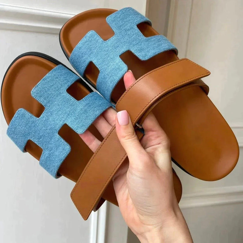 Luxevoets™ Luxus-Plateausandalen uit leder