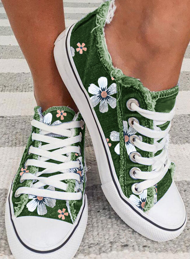 FloraWalk™ – Canvas veterschoen met bloemenprint