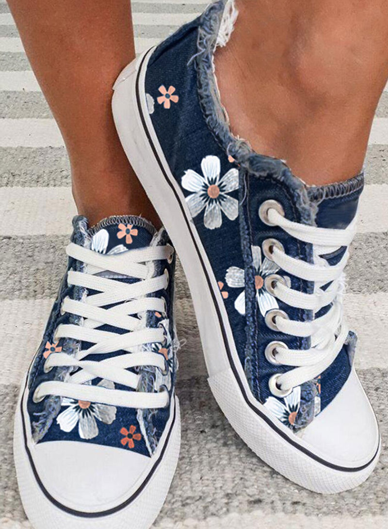 FloraWalk™ – Canvas veterschoen met bloemenprint
