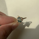 Dames Ring | Eeuwig Liefdessymbool | Natuurlijke Mosagaat | Verguld 925 Zilver