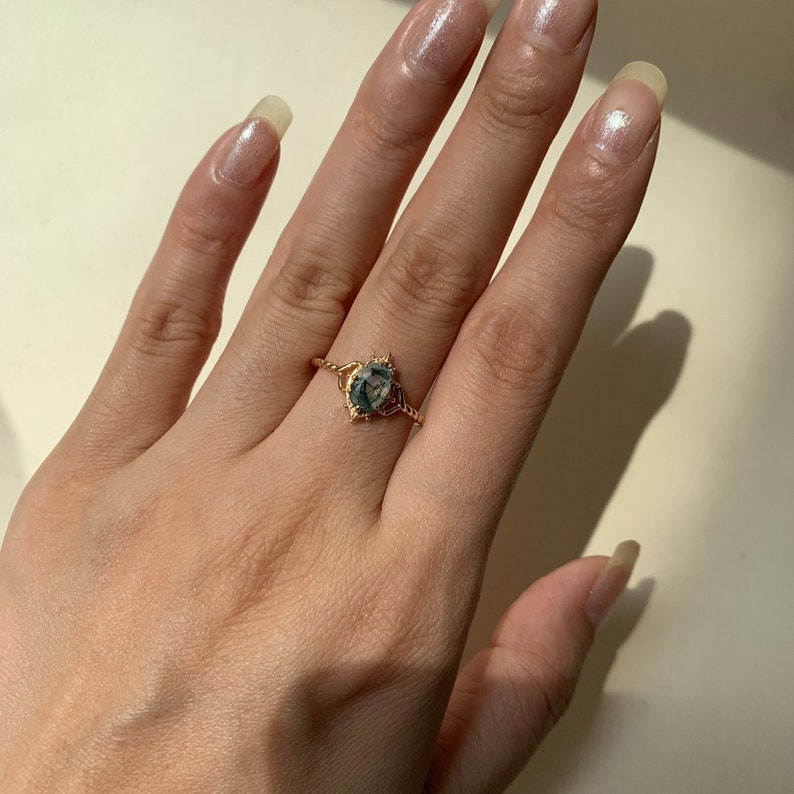 Dames Ring | Eeuwig Liefdessymbool | Natuurlijke Mosagaat | Verguld 925 Zilver