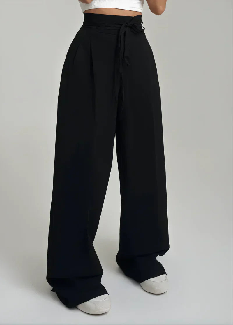 Dames High-Waist Broek | Wijde Pijpen | Comfortabele Pasvorm