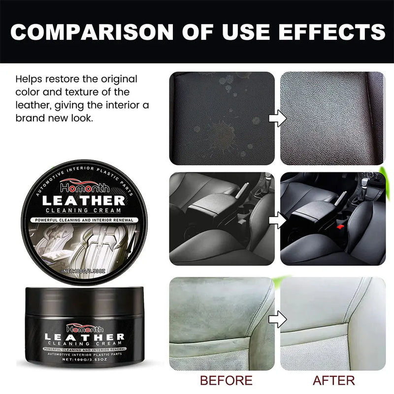 Leerherstelcrème | ZachtGlans™ | Reinigt, Herstelt & Beschermt Leer | Voor Auto-interieur, Meubels & Accessoires