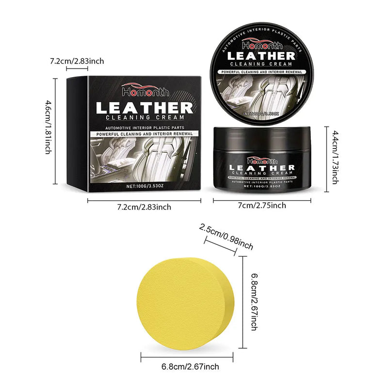 Leerherstelcrème | ZachtGlans™ | Reinigt, Herstelt & Beschermt Leer | Voor Auto-interieur, Meubels & Accessoires