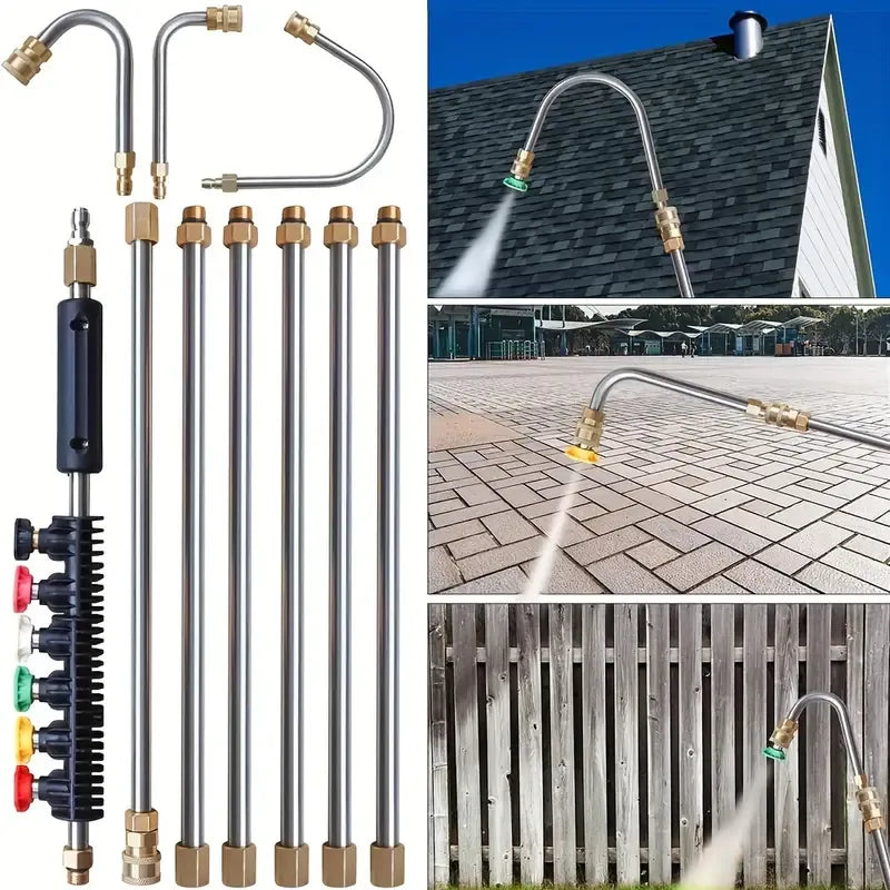 AquaBlast Verlengde Hogedrukreiniger | 24 ft Bereik | 4000 PSI RVS Constructie