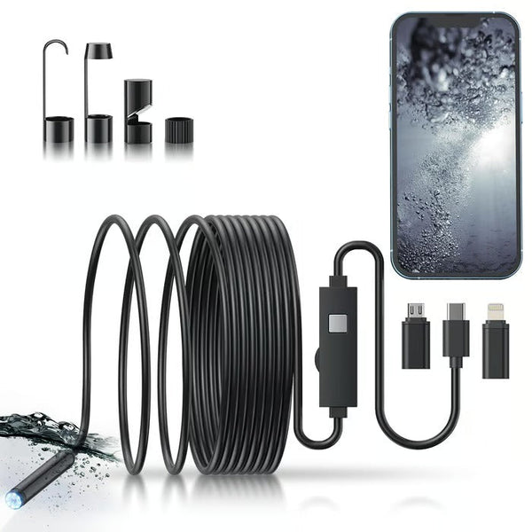 Endoscoop inspectiecamera | HD 1080p | 5 meter flexibele kabel | Waterdicht met LED & accessoires