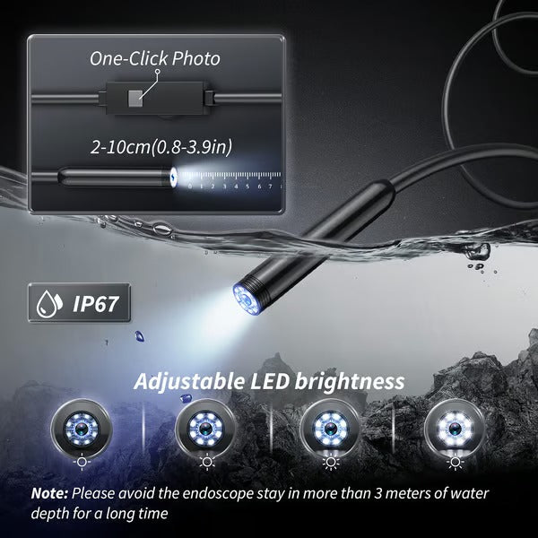 Endoscoop inspectiecamera | HD 1080p | 5 meter flexibele kabel | Waterdicht met LED & accessoires