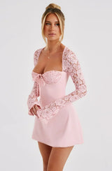 Alexa™ | Dames Sexy Mini Bustier Jurk | Kanten Mouwen