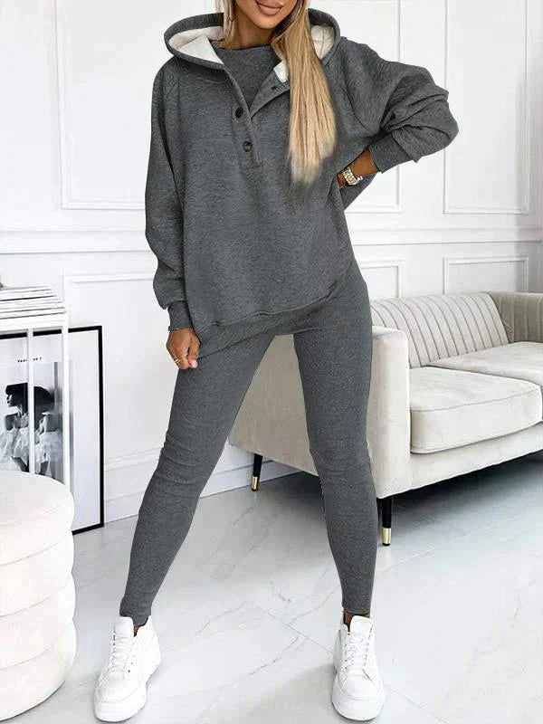 Dames 3-Delig Lounge Set | Hoodie, Vest & Broek | Zachte Stof met Ademend Weefsel