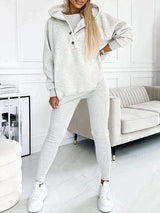 Dames 3-Delig Lounge Set | Hoodie, Vest & Broek | Zachte Stof met Ademend Weefsel