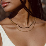 Dames Layered Ketting | Goudkleurig | Dubbele Visgraat & Gedraaide Schakel
