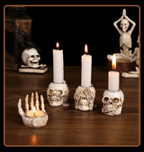 BoneGlow™ 3-teiliges Halloween-Totenkopf-Kerzenhalter-Set