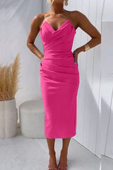 Grazia™ – Dames Strapless Cocktailjurk met Verleidelijke Rugsplit