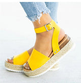 Damen Keil Plateau Sandalen | Offene Zehe