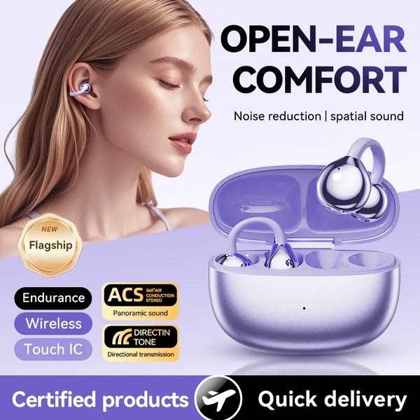 Bluetooth Oorklem Oordopjes | Draadloos | HiFi Geluid | Open-Ear Ontwerp