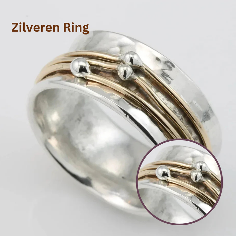 Vintage Gouden Gecoate Zilveren Ring