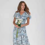 Dames zomer formele bloemrijke bruidsgastjurk | Maxi