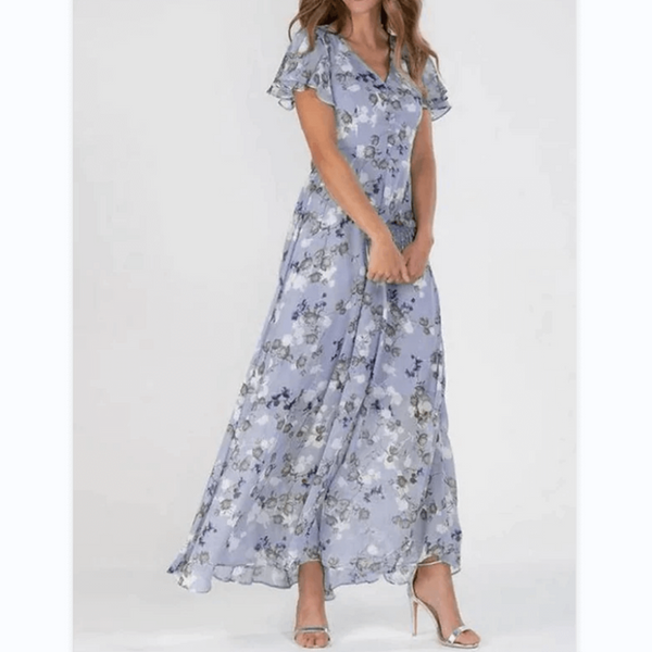 Dames zomer formele bloemrijke bruidsgastjurk | Maxi