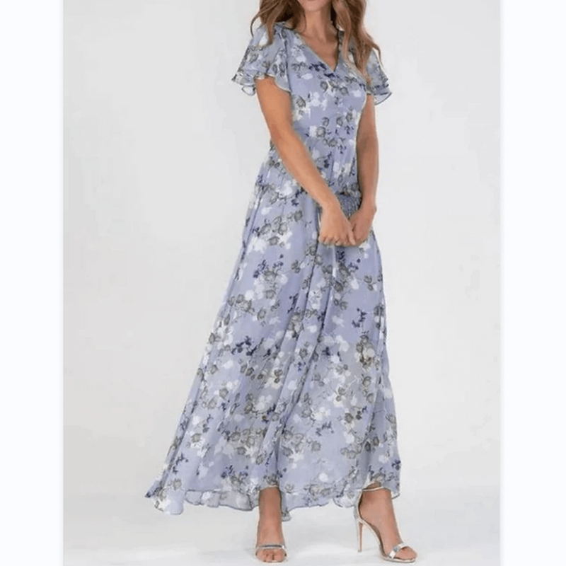 Dames zomer formele bloemrijke bruidsgastjurk | Maxi