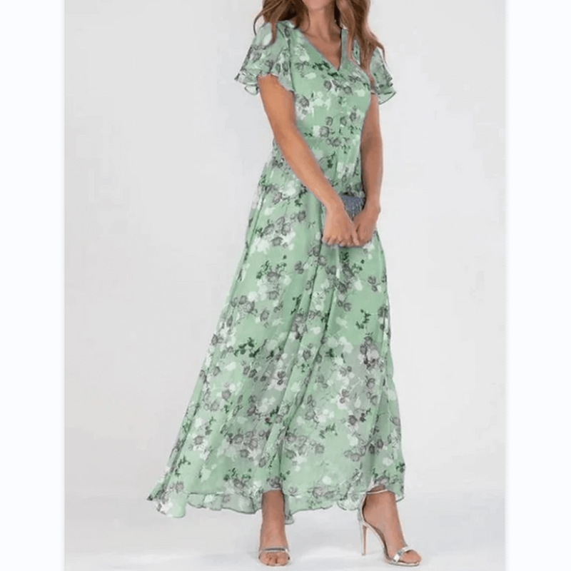 Dames zomer formele bloemrijke bruidsgastjurk | Maxi
