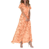 Dames zomer formele bloemrijke bruidsgastjurk | Maxi
